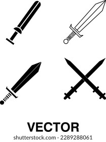 conjunto de iconos de espada, ilustración de icono de espada sobre fondo blanco..eps