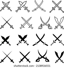 Sword Icon Set simple, minimalist