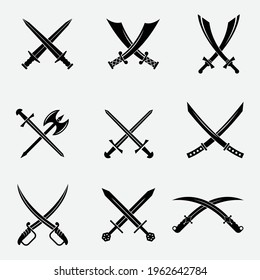 Sword icon  set, symbol or vector. Can be used for web, print and mobile