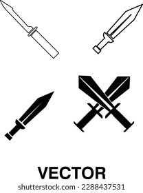 icono de espada conjunto ilustración vectorial en fondo blanco