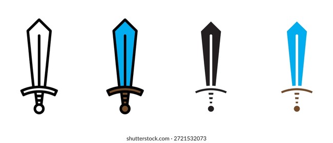 Sword icon set vector on white background.  weapons, fantasy, medieval symbol. vector illustration.