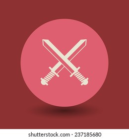 Sword icon or sign, vector illustration
