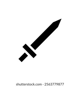 Sword icon silhouette. Concept of war, battle, and conflict.
