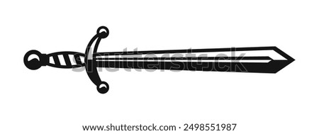 Sword icon. Sword silhouette. Sword illustration. Vector Medieval Ancient sword