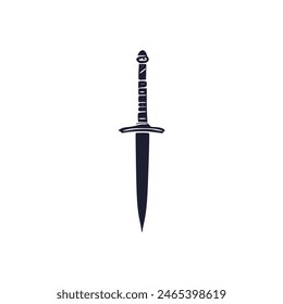 Sword Icon Silhouette Vector Flat Style