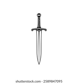 Sword icon silhouette vector illustration on white background