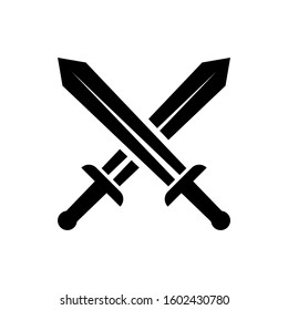 Sword icon, simple archaic war trendy design template illustration.