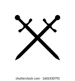 Sword icon, simple archaic war trendy design template illustration.