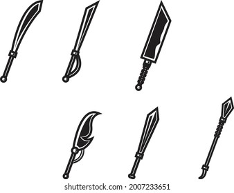 
Icono de espada con un estilo de contorno simple y elegante