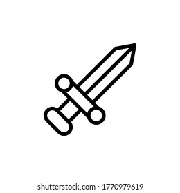 Schwert-Symbol. Einfache Linie, Umrisslinien, Vektorelemente von Videospielsymbolen für i und ux, Website oder mobile Anwendungen