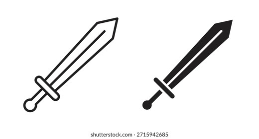 Icono de espada en formato de Vector moderno simple. Paquete de iconos EPS