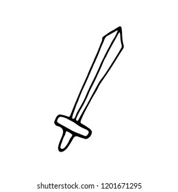 sword icon. sketch isolated object.