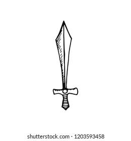 sword icon. sketch isolated object.