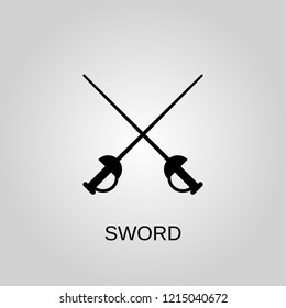 Sword icon. Sword symbol. Flat design. Stock - Vector illustration.