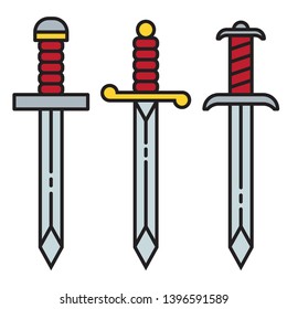 Sword Icon Symbol Set - Vector 