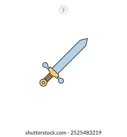 Sword icon symbol vector illustration isolated on white background