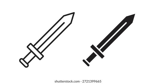 Schwertsymbol für Vorlage. Vektorgrafik-Symbolsatz
