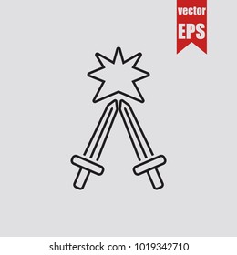 Sword icon in trendy isolated on grey background.Vector illustration.