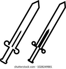 Sword Icon, Sword Vector Art Illustration