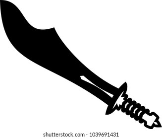 Sword Icon, Sword Vector Art Illustration