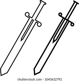Sword Icon, Sword Vector Art Illustration