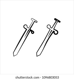 Sword Icon, Sword Vector Art Illustration