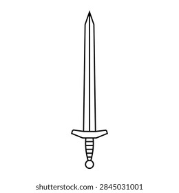 Sword icon vector. Blade weapon illustration sign. Sword symbol. Medieval weapon logo or mark.