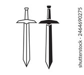 Sword icon vector design concept isolated on white background
