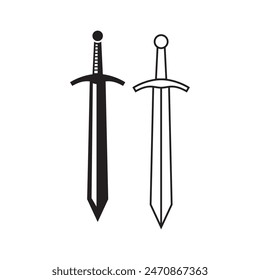 Sword icon vector design concept isolated on white background