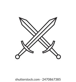 Concepto aislado del diseño del Vector del icono de la espada sobre fondo blanco