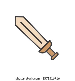 sword icon vector filled outline style design