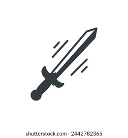 Icono de espada, ilustración vectorial de espada