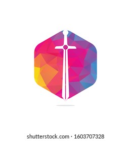 Sword icon vector illustration design logo,