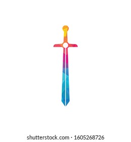Sword icon vector illustration design logo, Sword logo