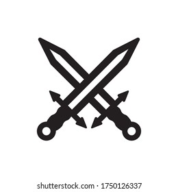 Diseño de iluminación de vectores de iconos de espada