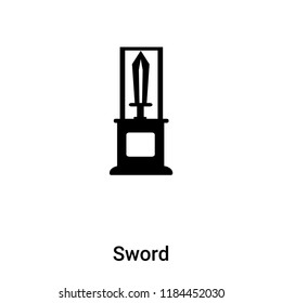 Sword icon vector isolated on white background, logo concept of Sword sign on transparent background, filled black symbol
