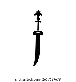 Sword icon vector, knife vector, fight game asset