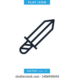 Sword Icon Vector Logo Design Template