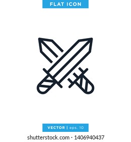Sword Icon Vector Logo Design Template