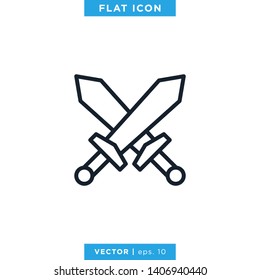 Sword Icon Vector Logo Design Template