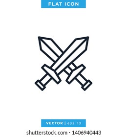 Sword Icon Vector Logo Design Template