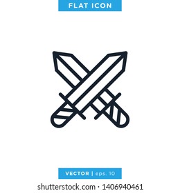 Sword Icon Vector Logo Design Template