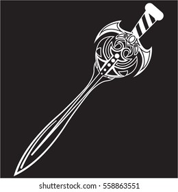 sword icon, vector medieval sword, isolated sword sign