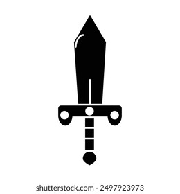 Vector del icono de la espada en el fondo blanco