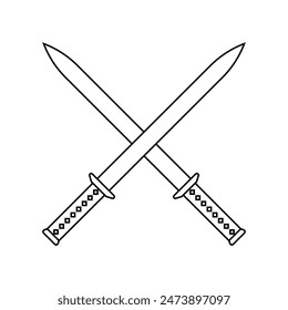 Sword icon vector. saber illustration sign. weapon symbol. steel logo.