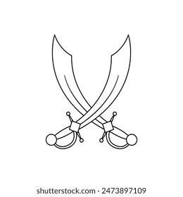 Sword icon vector. saber illustration sign. weapon symbol. steel logo.