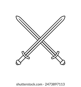Sword icon vector. saber illustration sign. weapon symbol. steel logo.