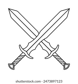 Icono de espada Vector. símbolo de ilustración de sable. símbolo de arma. logo de acero.
