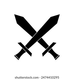 Icono de espada Vector. símbolo de ilustración de sable. símbolo de arma. logo de acero.