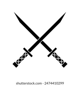 Icono de espada Vector. símbolo de ilustración de sable. símbolo de arma. logo de acero.